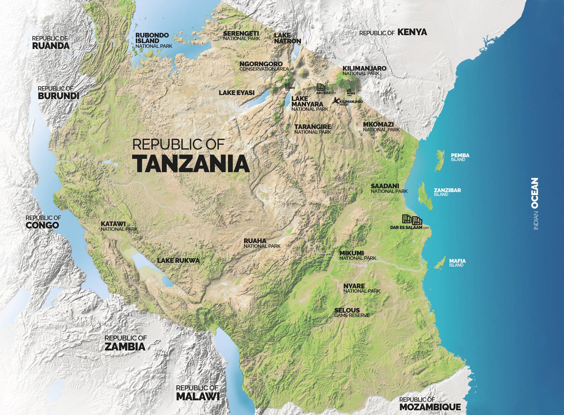 TRACKS OF TANZANIA: NATIONAL PARKS, LAKES and ISLANDS